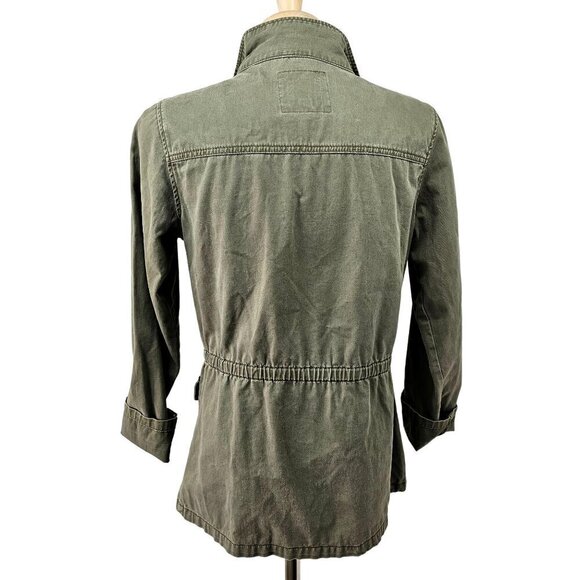 Cat & Jack Girls Military Style Jacket Snap Close Emoji Patch 4 Pocket XL Green - Picture 4 of 11